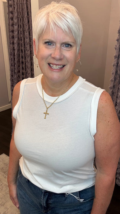 Zo Tank in White by Dear John