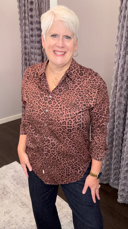 Lolita Top in Cappuccino Leopard by Dear John