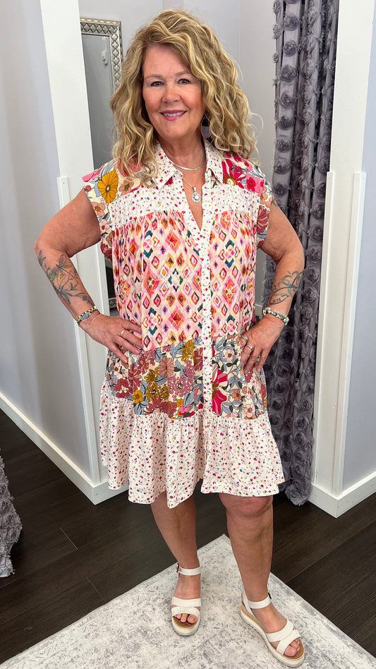 Petals & Patchwork Dress