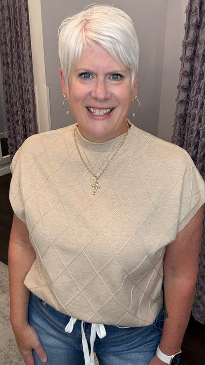 Autumn Lane Knit Top in Taupe