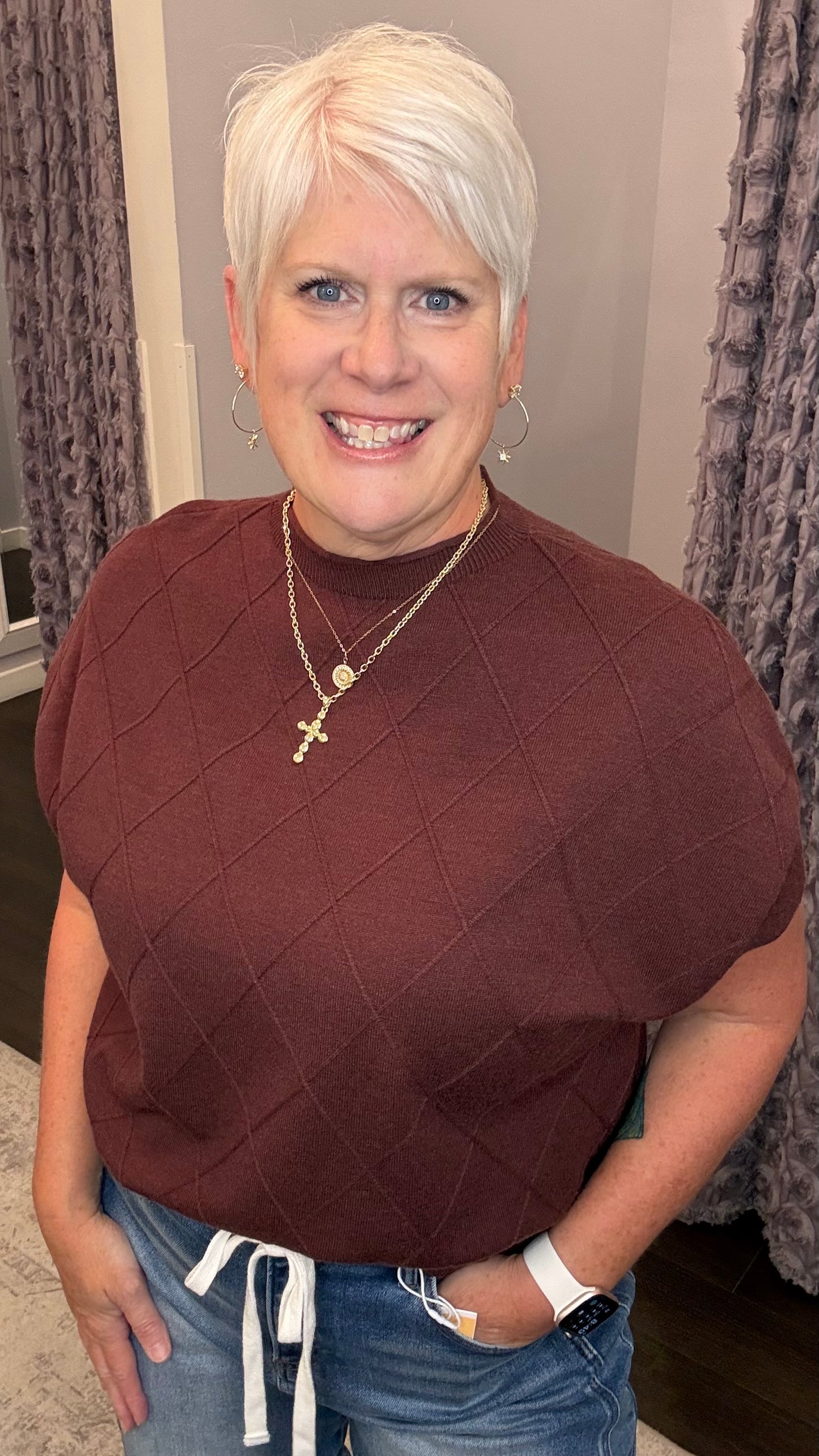 Autumn Lane Knit Top in Chestnut