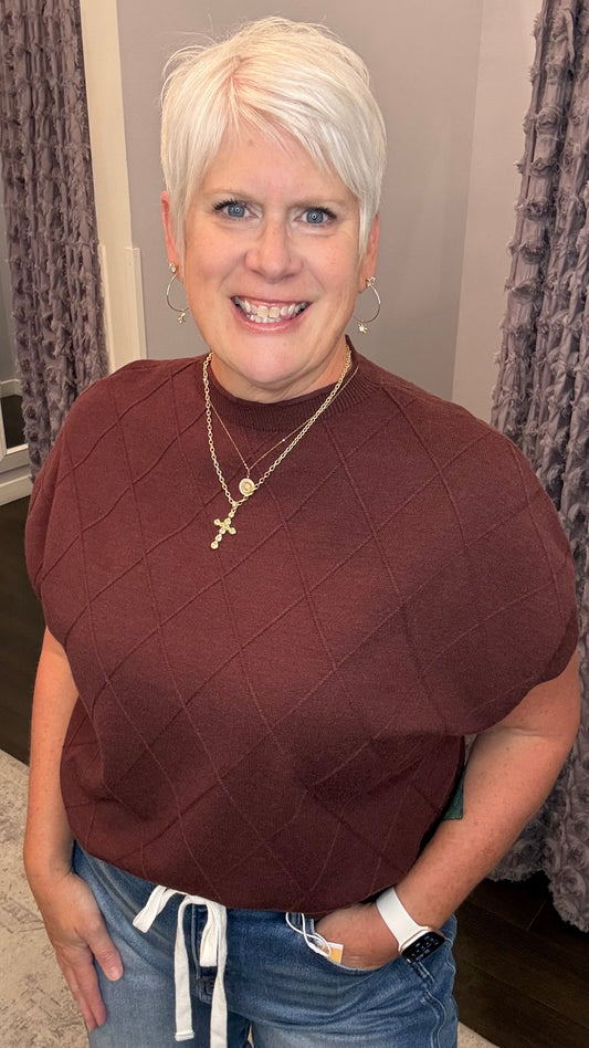Autumn Lane Knit Top in Chestnut