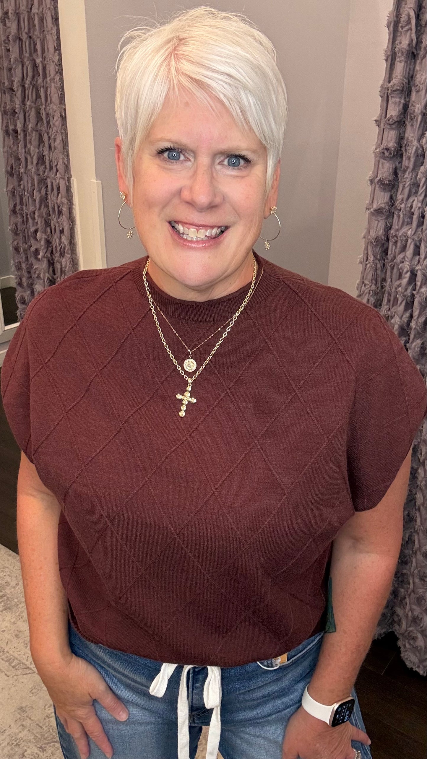 Autumn Lane Knit Top in Chestnut