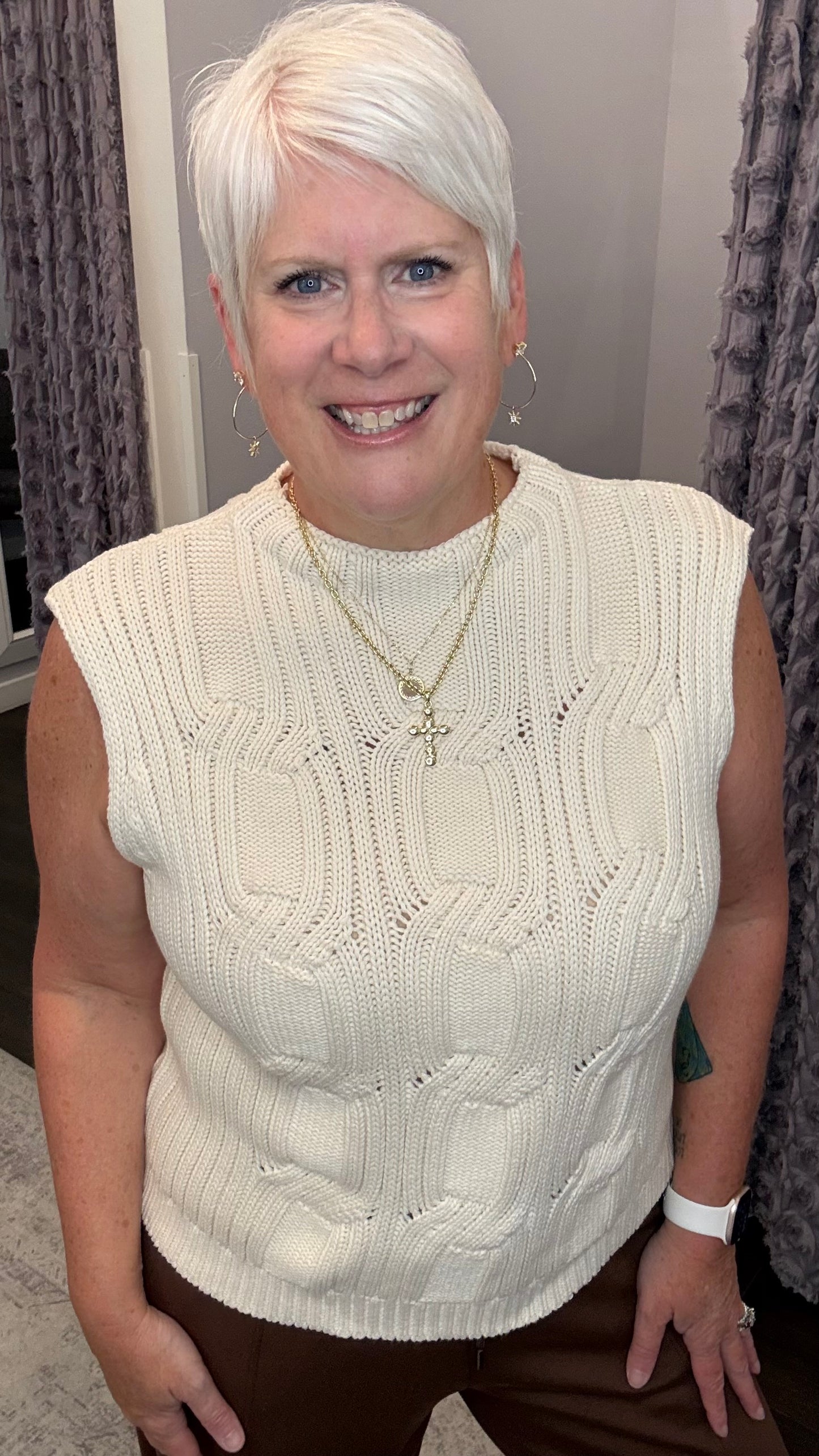 Ivory Hour Sweater Vest by Dex