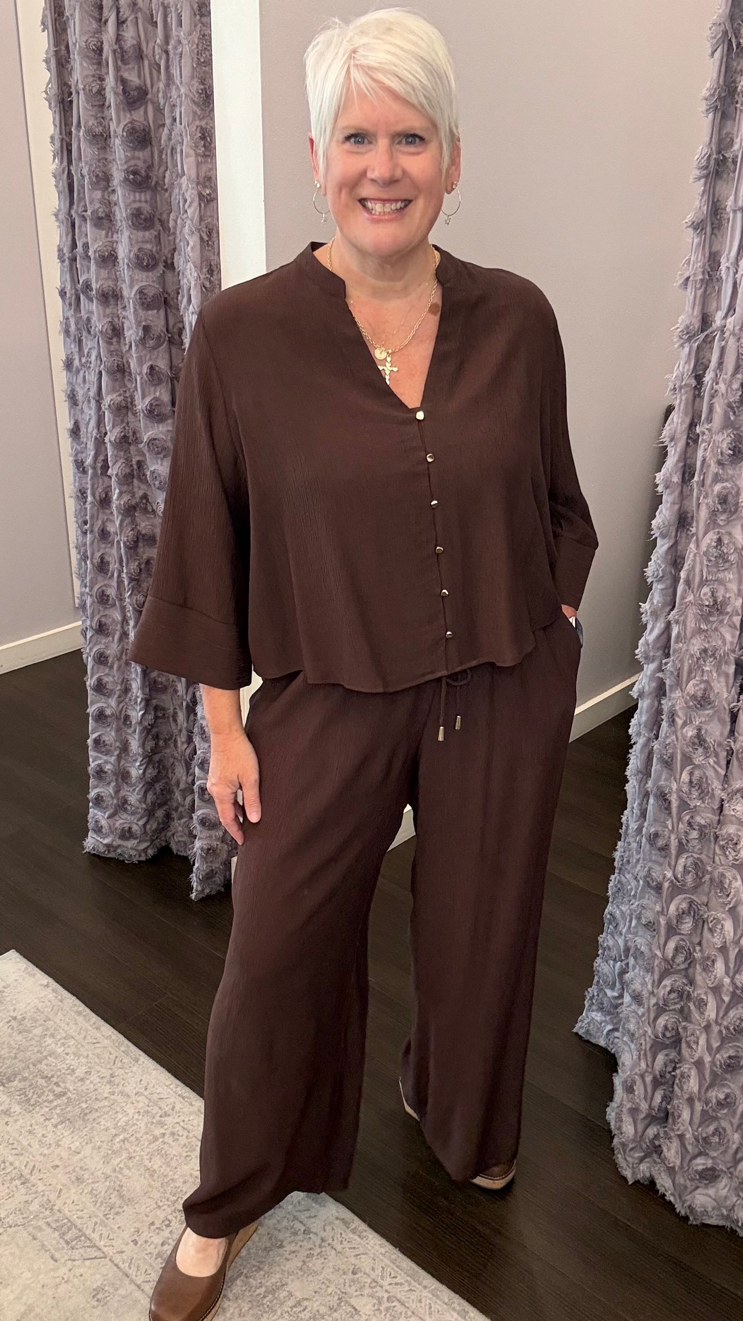 Espresso Hour Wide Leg Pants by Dex