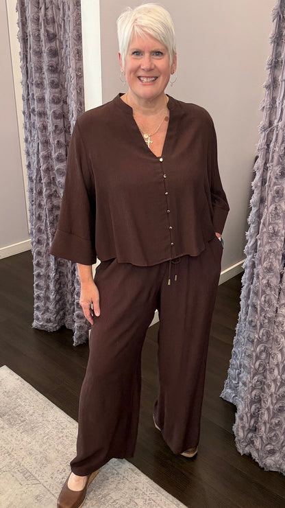 Espresso Hour Wide Leg Pants by Dex