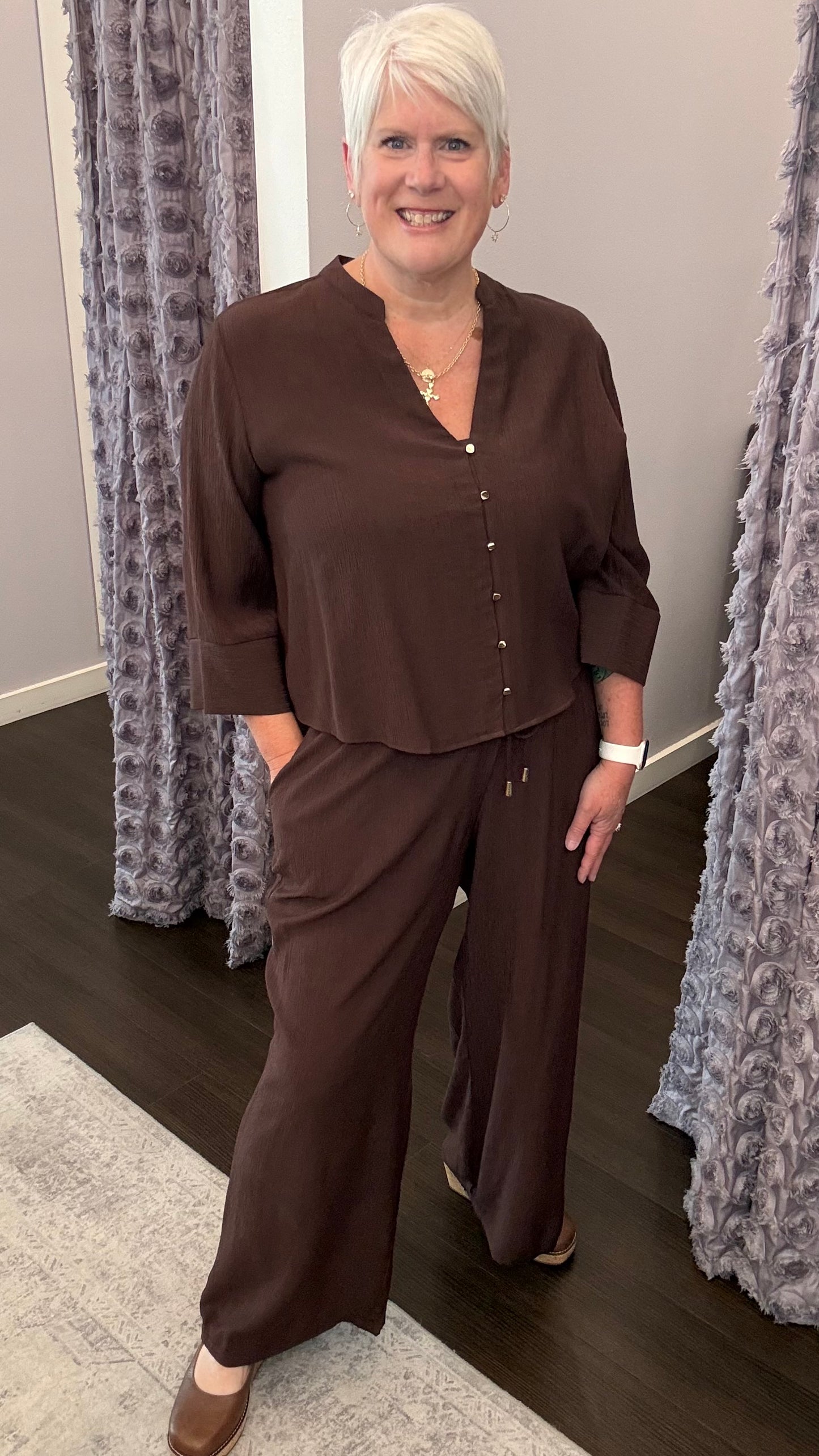 Espresso Hour Wide Leg Pants by Dex