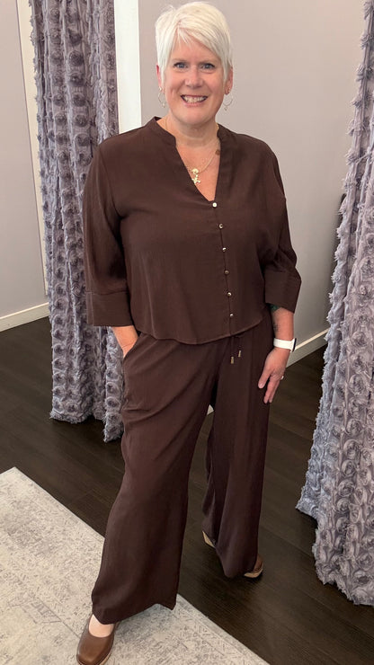 Espresso Hour Wide Leg Pants by Dex