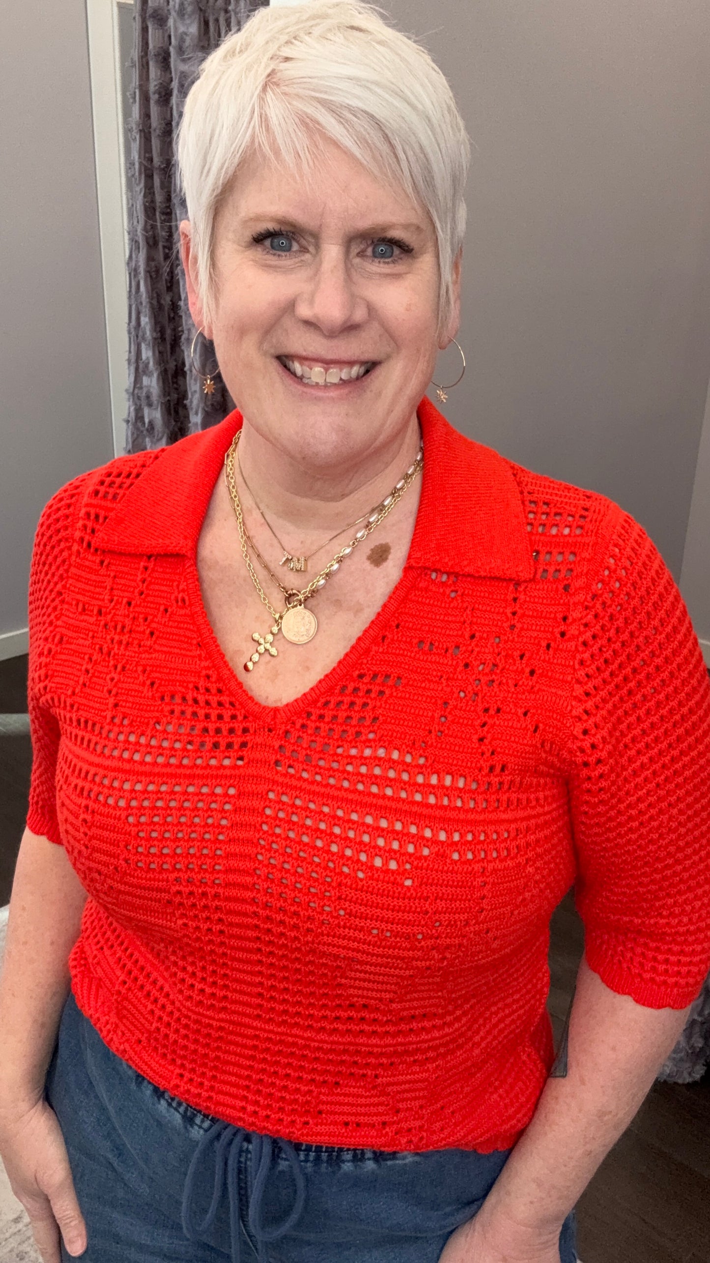 Glow Getter Open Knit Top by THML