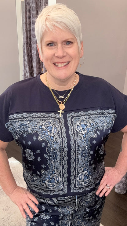 Blue Mood Bandana Top by Skies Are Blue