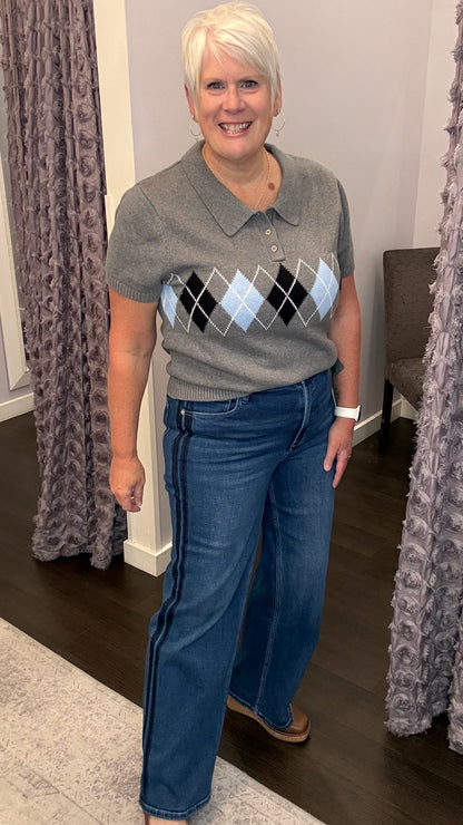 Margot Mid Rise Wide Leg Jeans in Drifting by Dear John