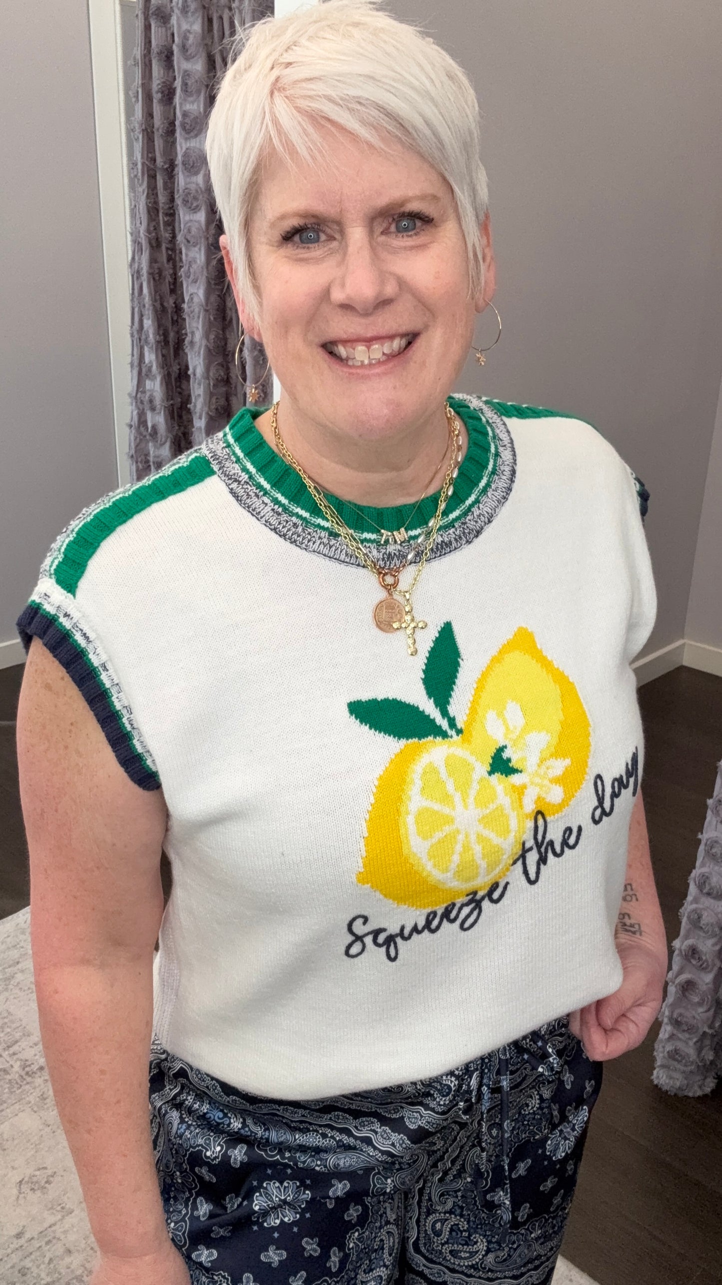 Squeeze The Day Sweater Top by Skies Are Blue