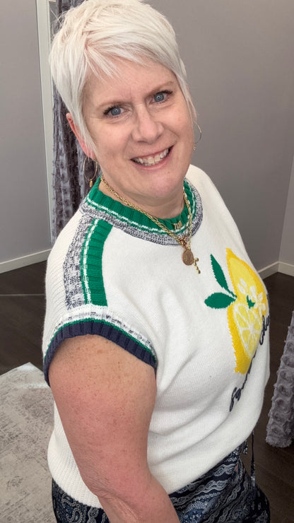 Squeeze The Day Sweater Top by Skies Are Blue