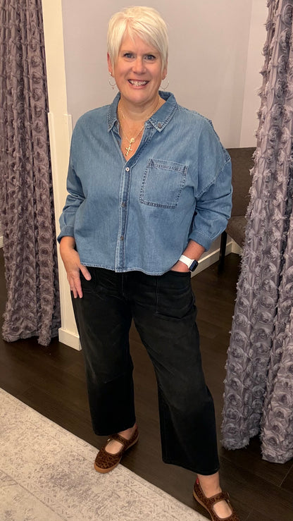 Lasso Mid Rise Jeans in Jet Set by Dear John