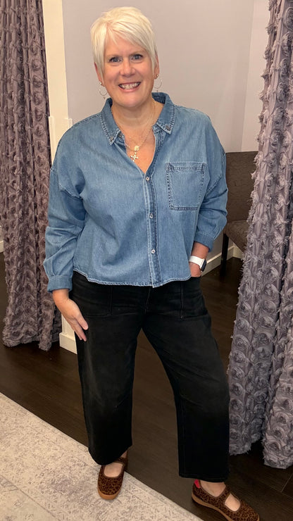 Lasso Mid Rise Jeans in Jet Set by Dear John