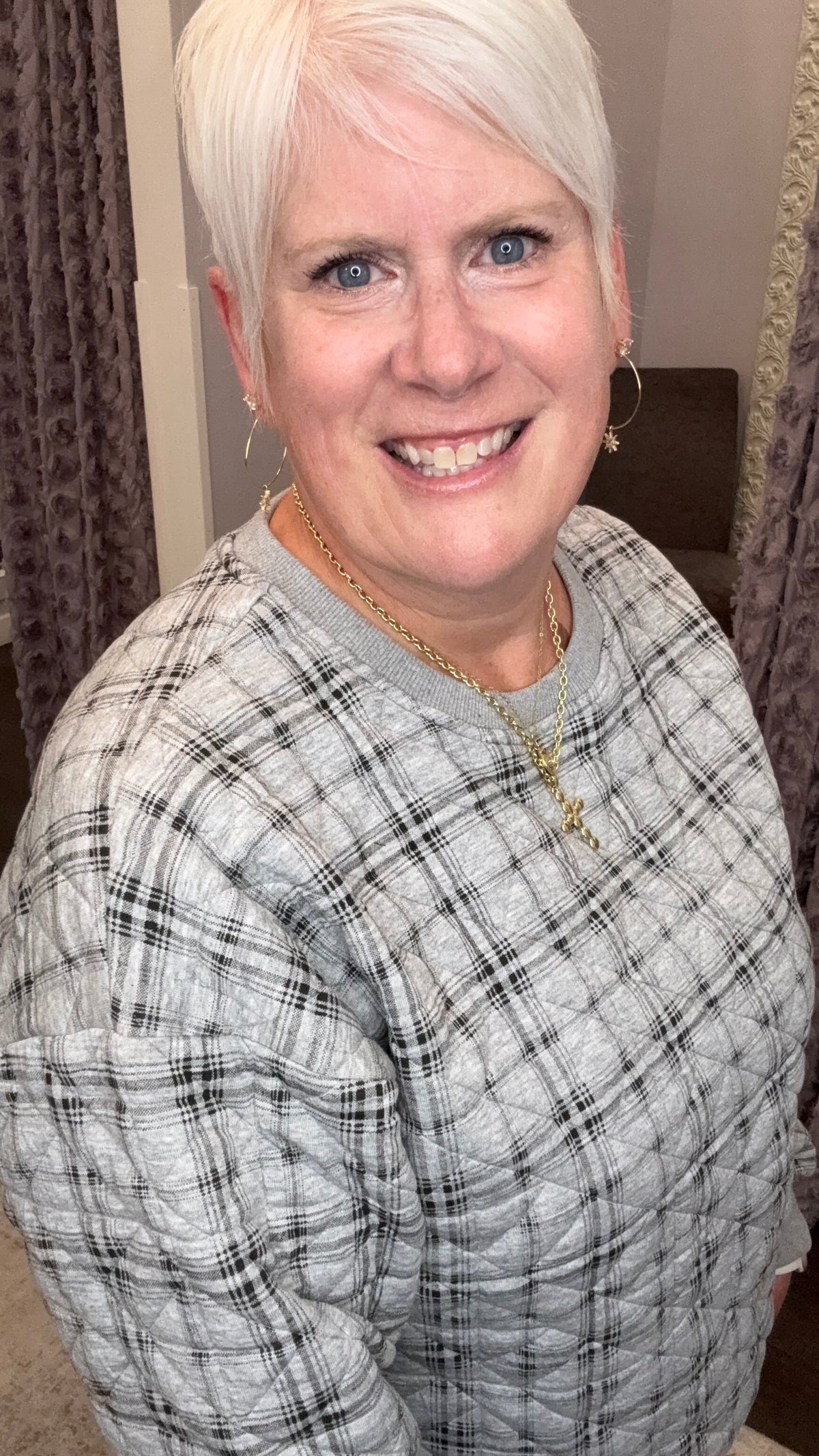 Plaid About You Quilted Sweatshirt