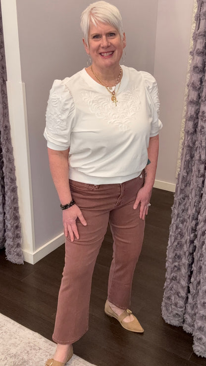 Jeanne Mid Rise Jeans in Raisin by Dear John