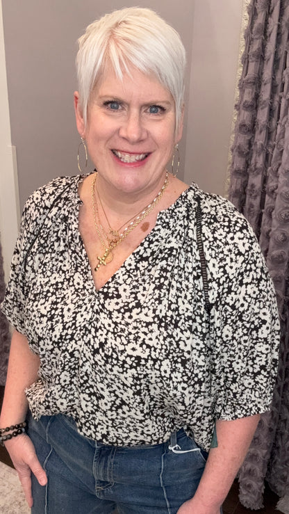 Costa Top in Black Pansey by Dear John