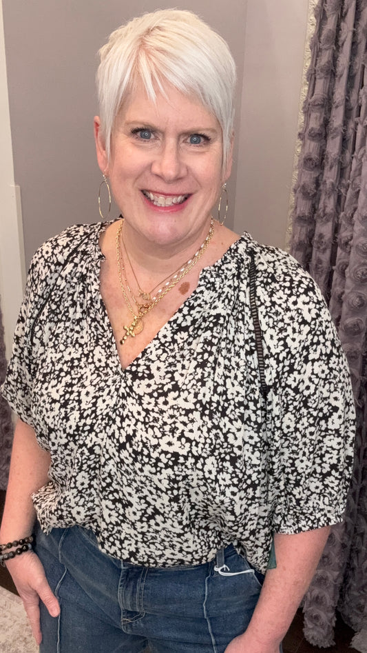 Costa Top in Black Pansey by Dear John