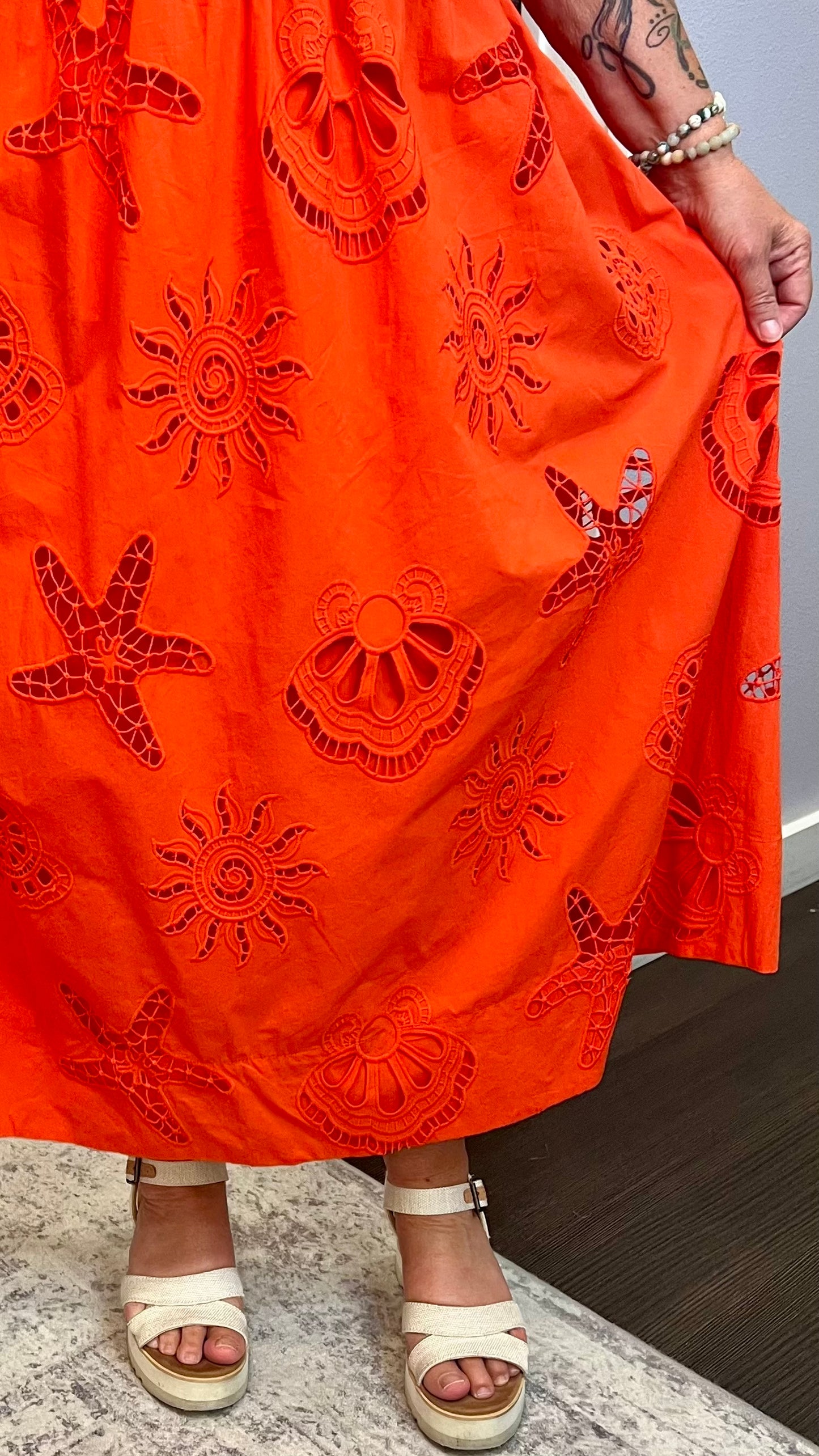 Coral Coast Midi Skirt by Skies Are Blue