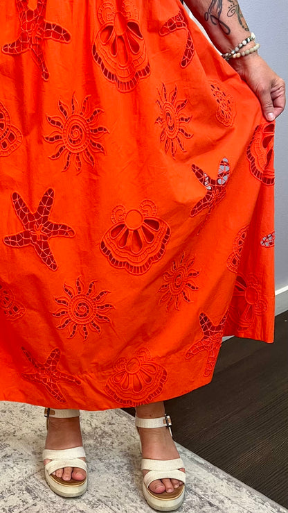 Coral Coast Midi Skirt by Skies Are Blue