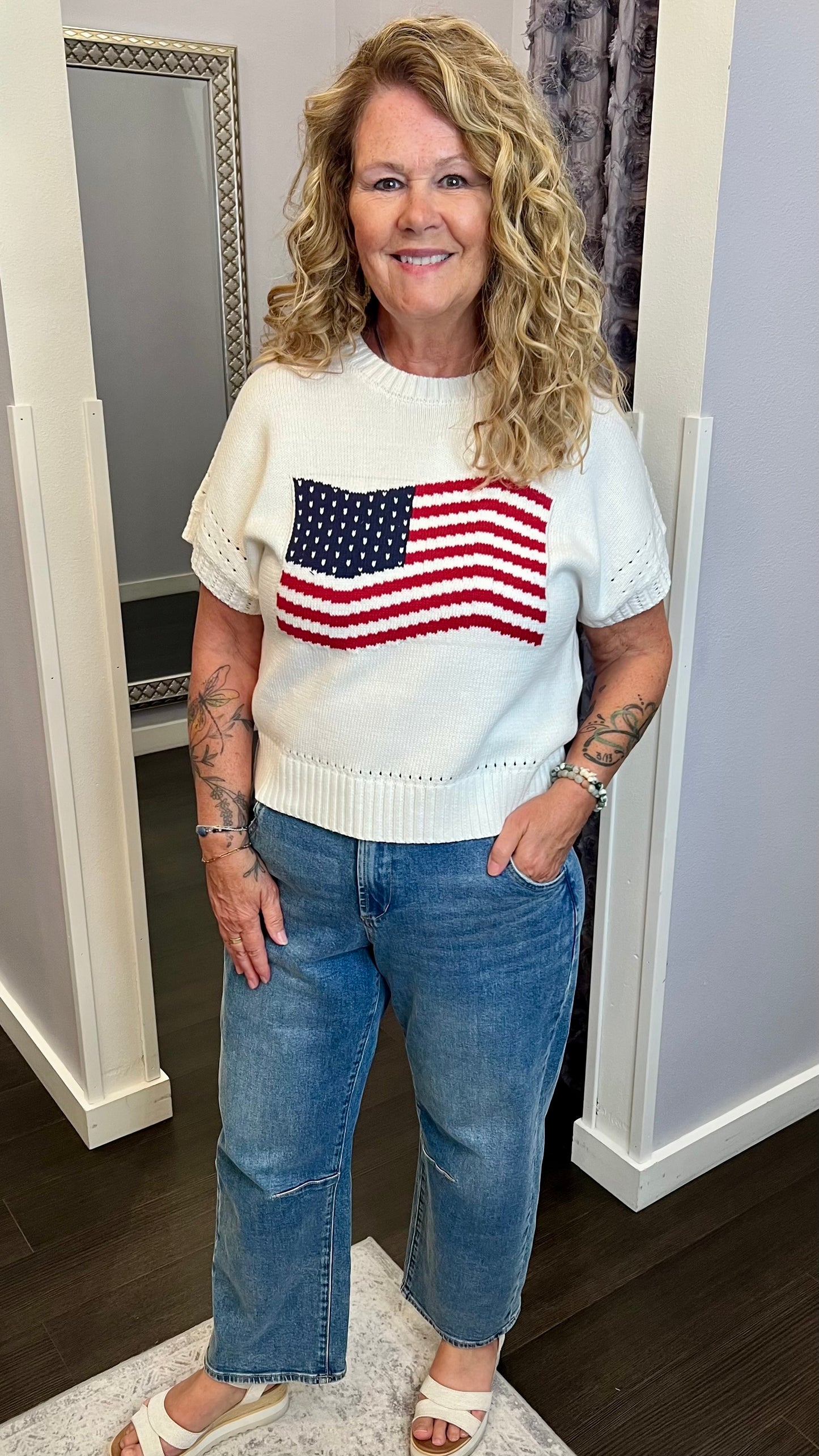 Stars & Stripes Sweater Top