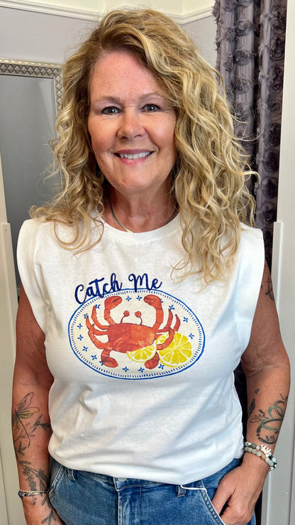 Catch Me Muscle Tee by Skies Are Blue