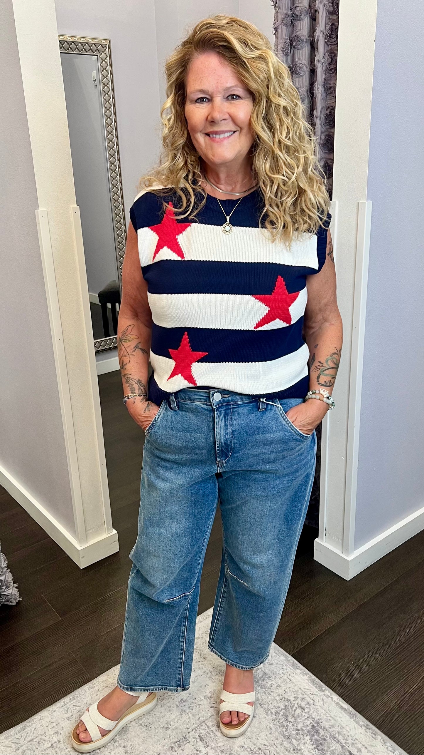 Freedom Rings Sweater Top by Skies Are Blue