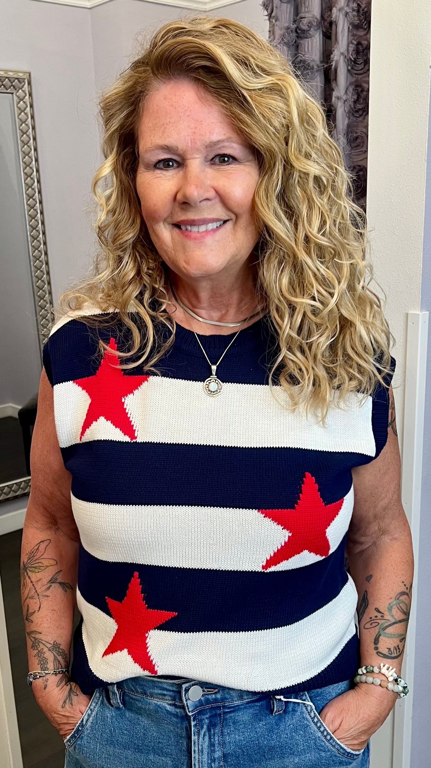 Freedom Rings Sweater Top by Skies Are Blue