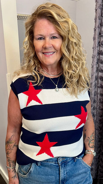 Freedom Rings Sweater Top by Skies Are Blue
