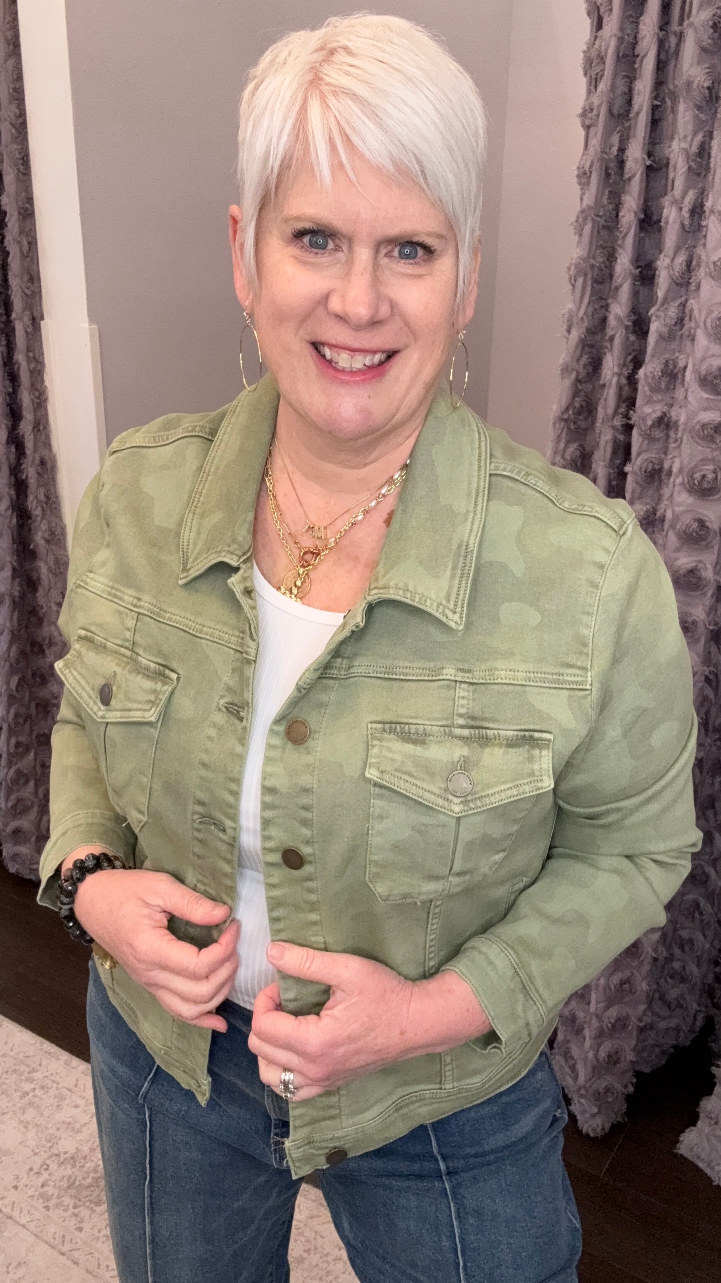 Ainsley Denim Jacket in Riviera Camo by Dear John