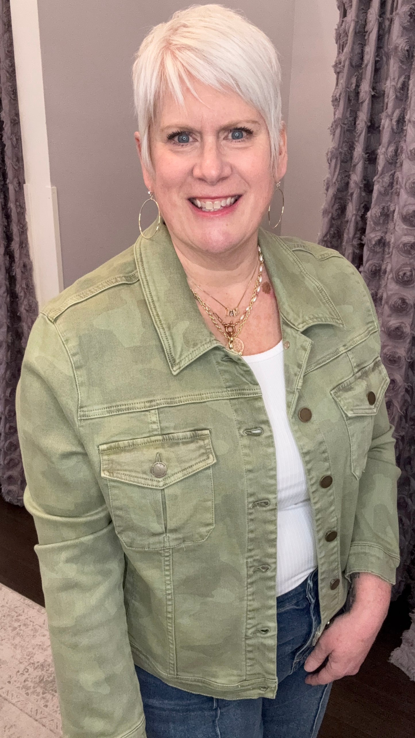 Ainsley Denim Jacket in Riviera Camo by Dear John