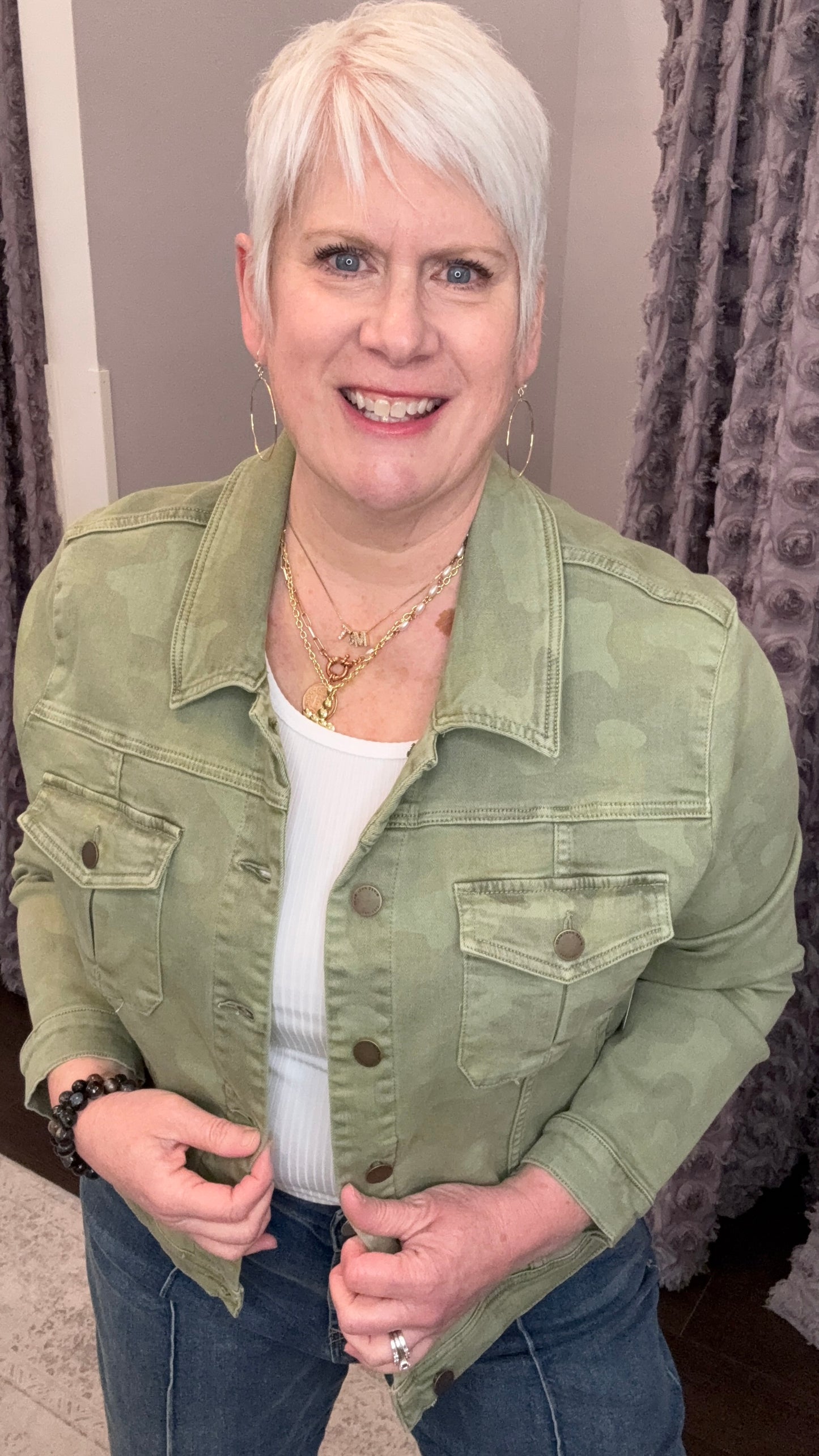 Ainsley Denim Jacket in Riviera Camo by Dear John