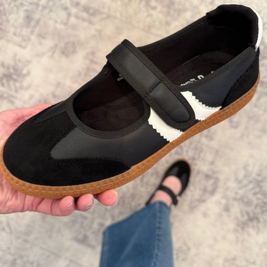 Calm Down Mary Jane Sneaker in Black by Corkys Footwear