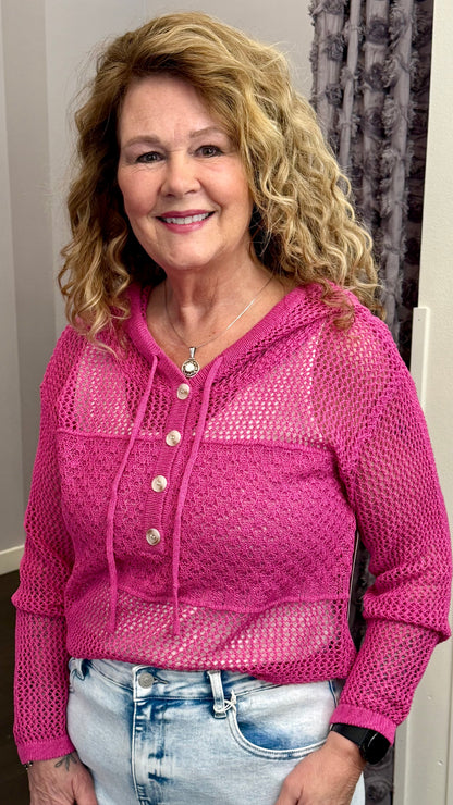 Sunset Stitch Hooded Sweater by Mystree