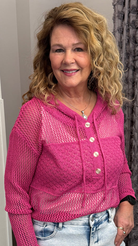 Sunset Stitch Hooded Sweater by Mystree