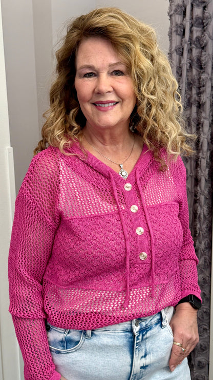 Sunset Stitch Hooded Sweater by Mystree