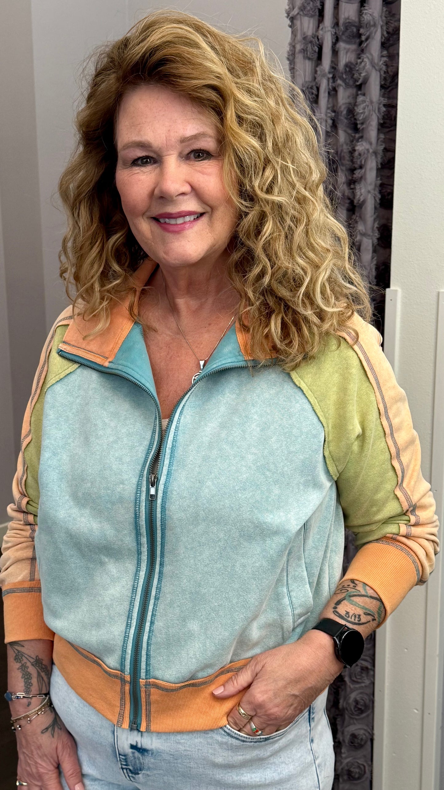 Apricot Drift Zip-Up by Mystree