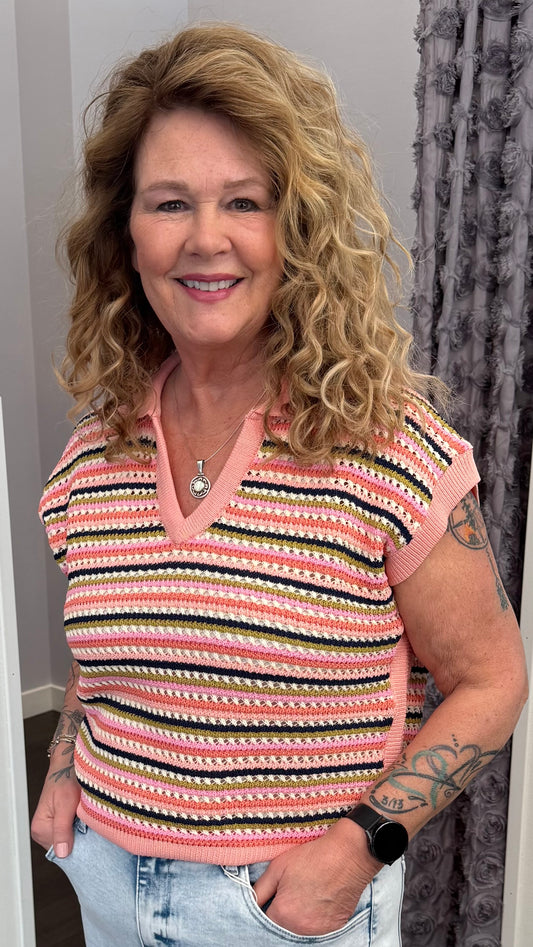 Blush & Brunch Knit Top by THML