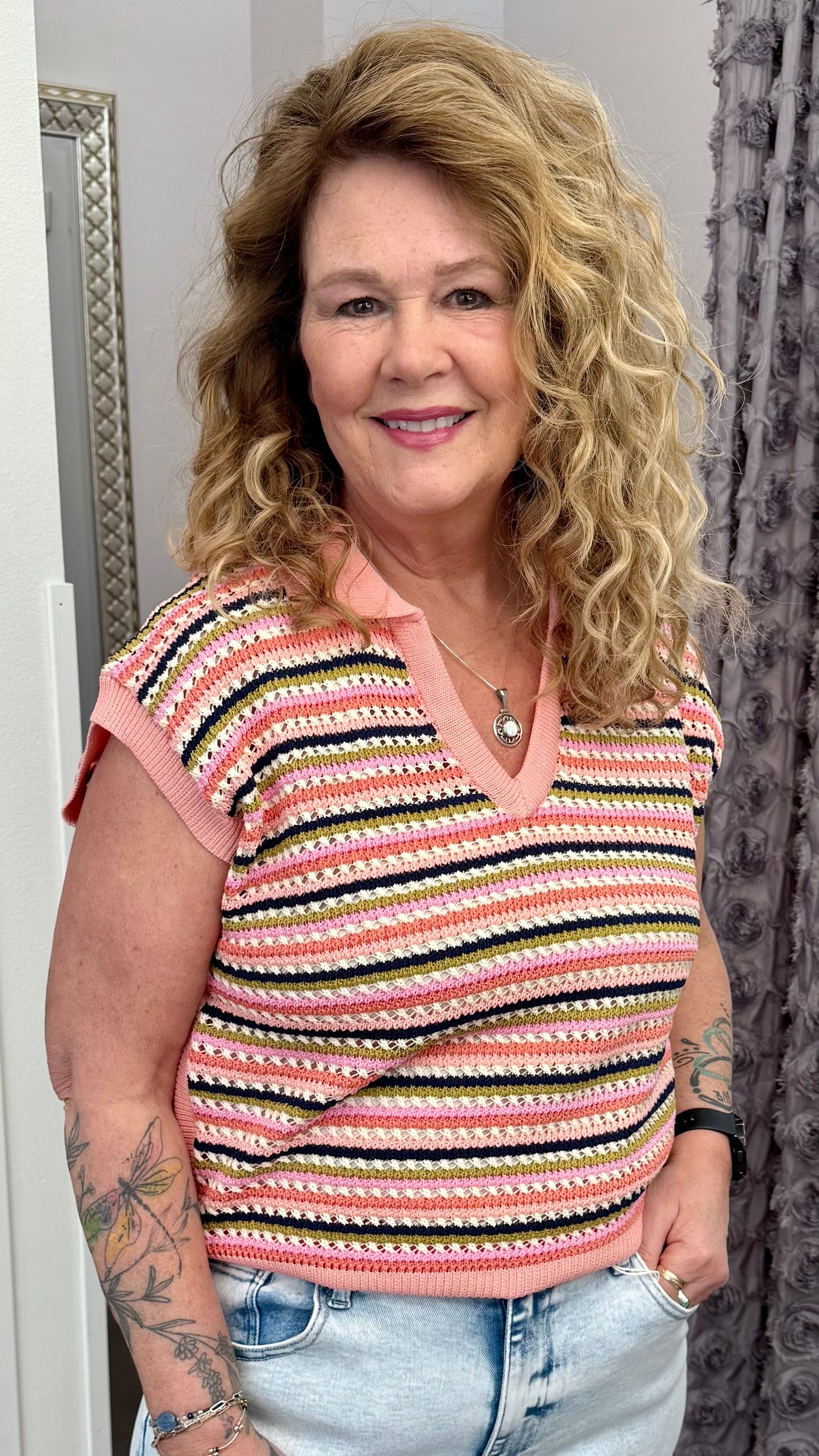 Blush & Brunch Knit Top by THML