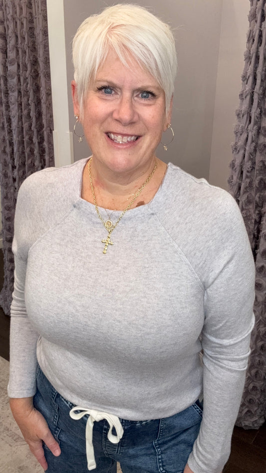 Everyday Essential Top in Heather Grey by Dex