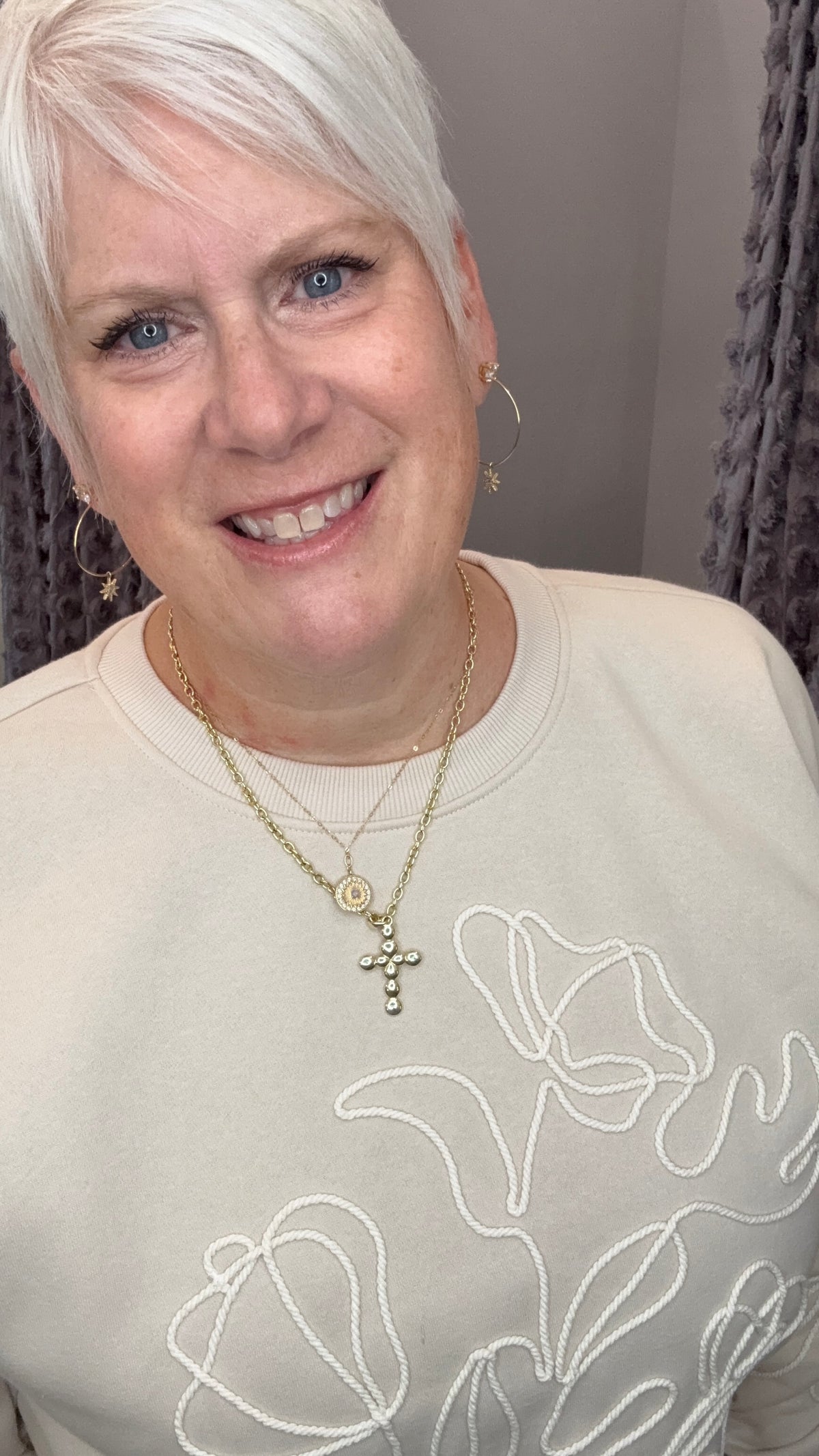 Quietly Blooming Sweatshirt in Ivory by Dex