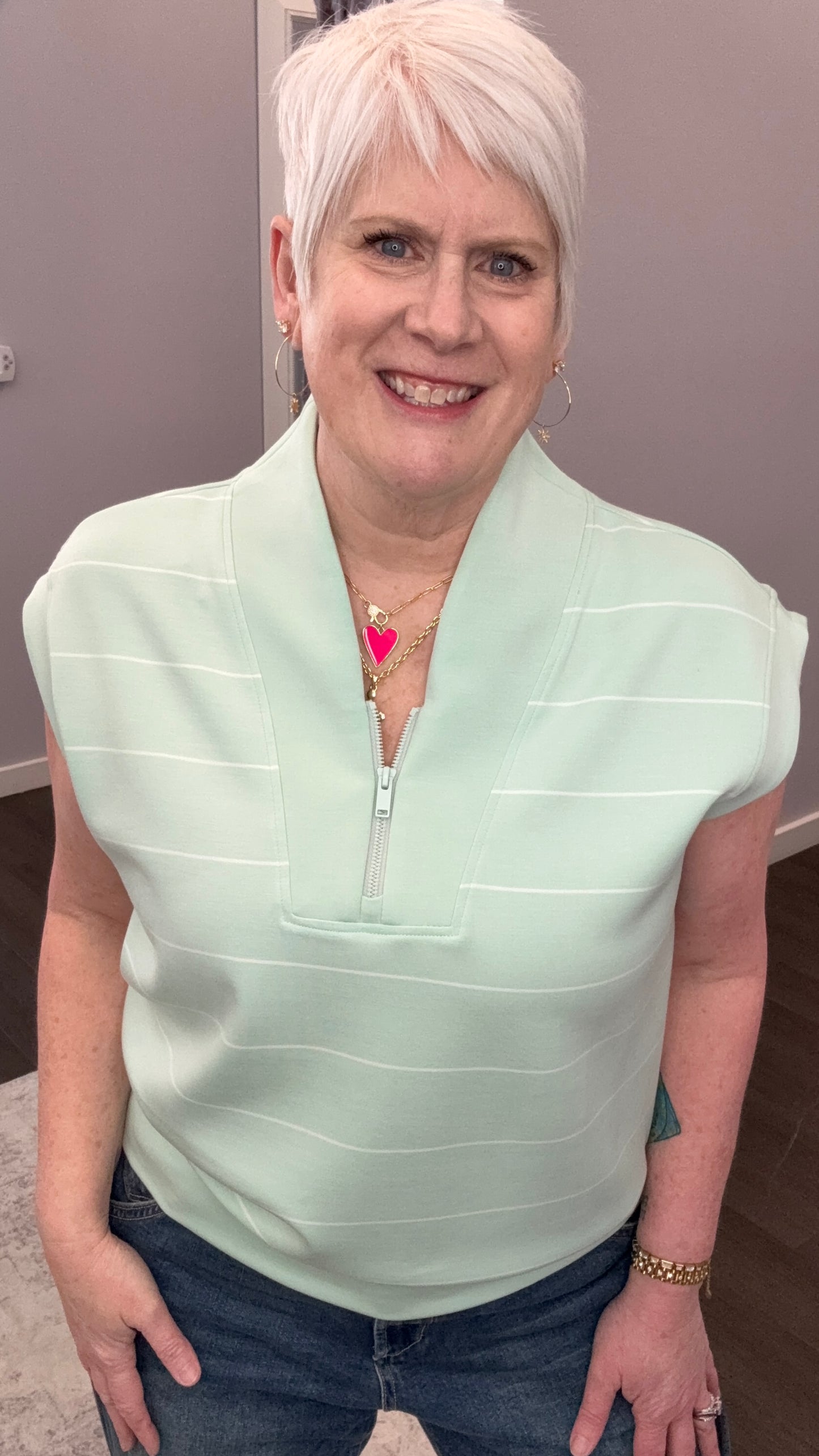 Soft Bloom 1/4 Zip Scuba Top