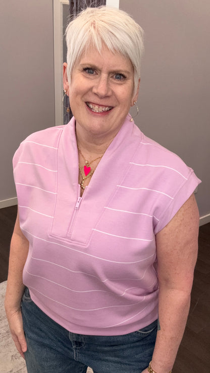 Soft Bloom 1/4 Zip Scuba Top