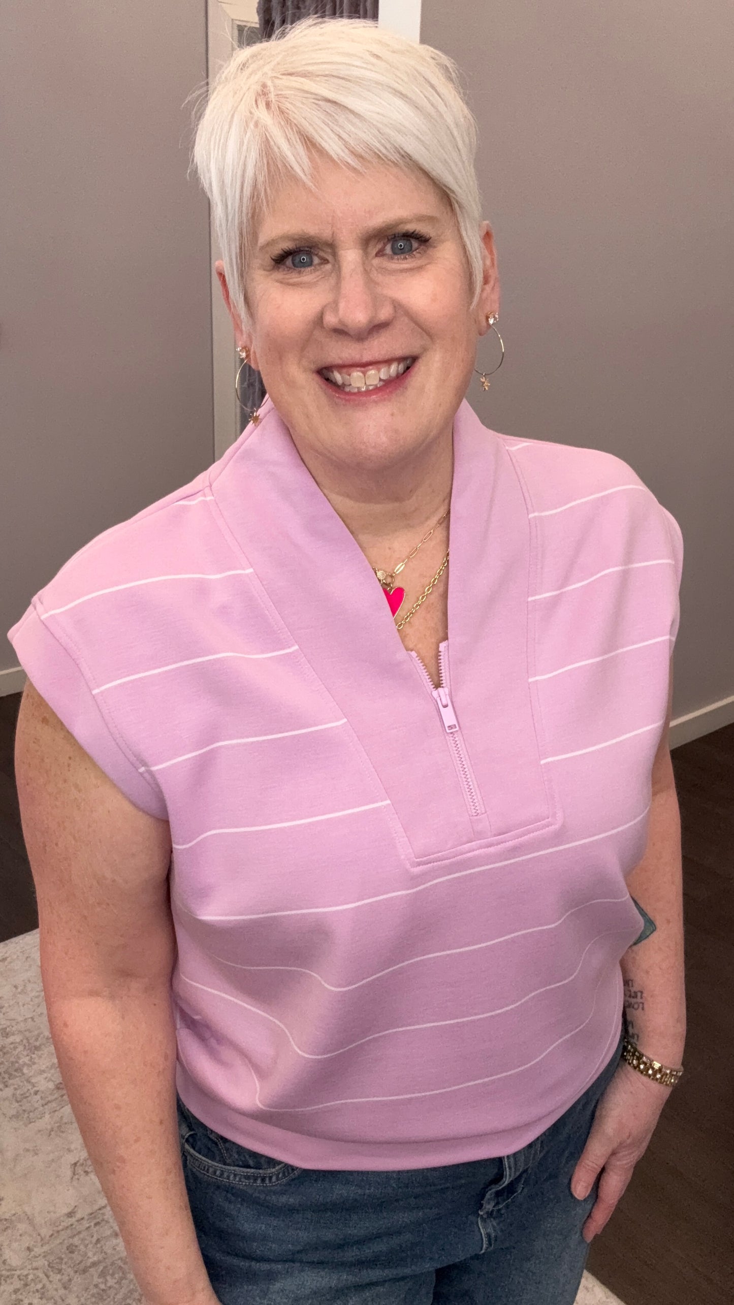 Soft Bloom 1/4 Zip Scuba Top