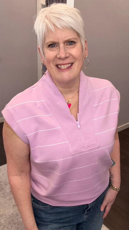 Soft Bloom 1/4 Zip Scuba Top