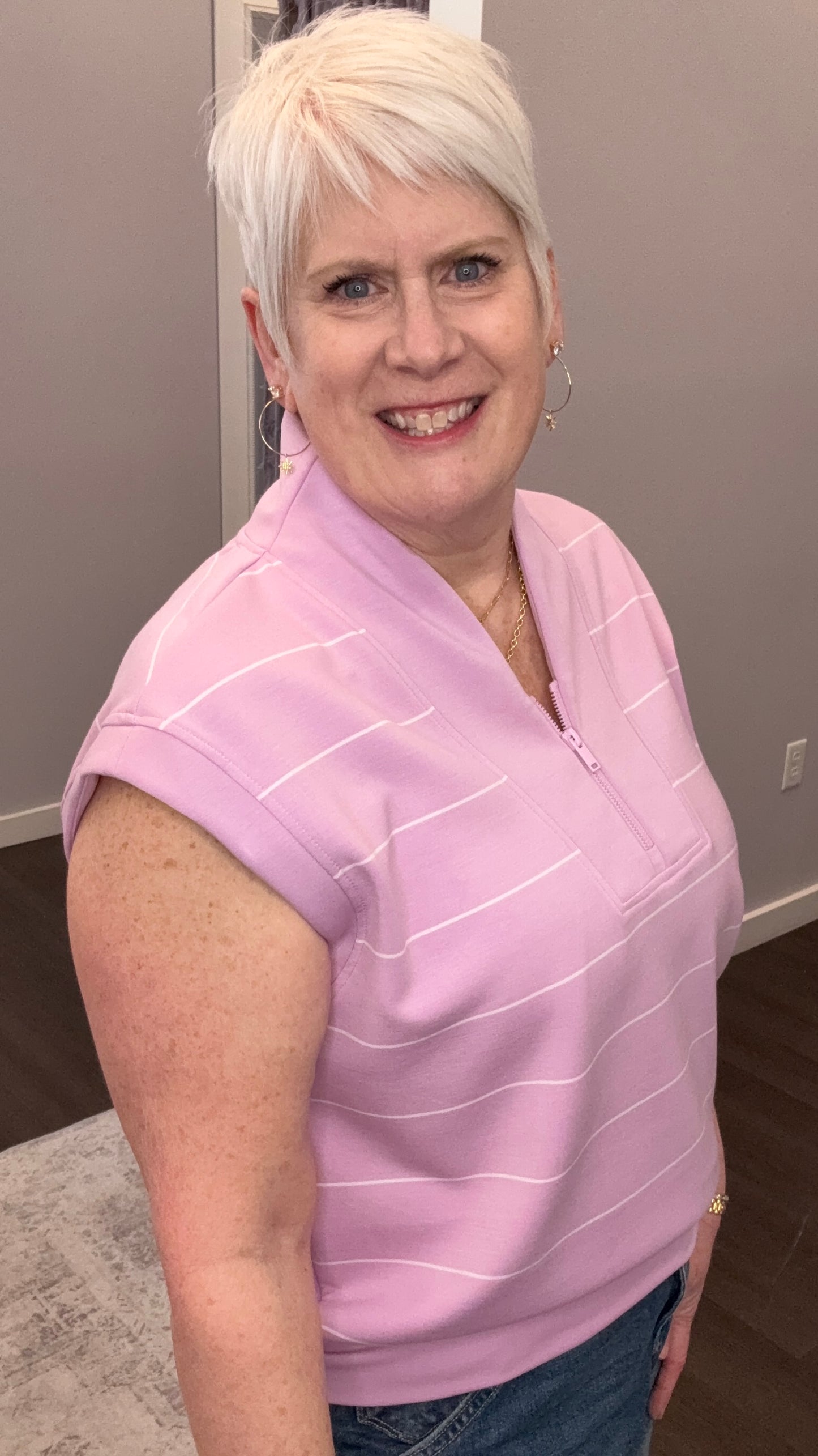 Soft Bloom 1/4 Zip Scuba Top