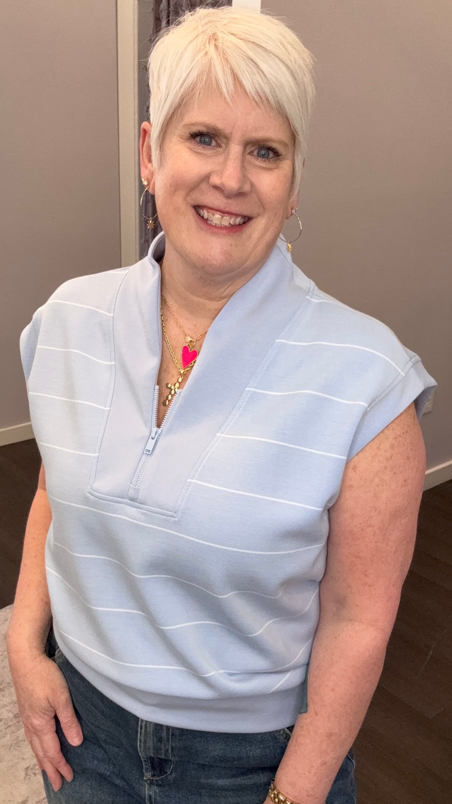 Soft Bloom 1/4 Zip Scuba Top