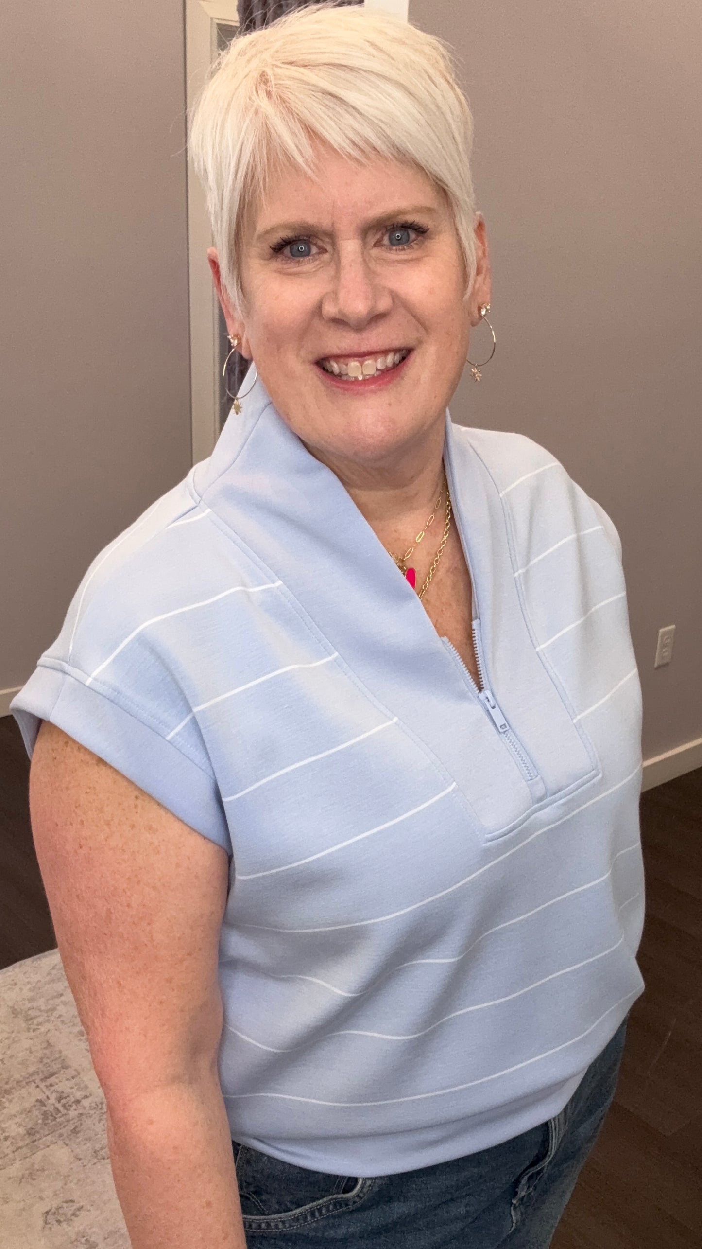 Soft Bloom 1/4 Zip Scuba Top