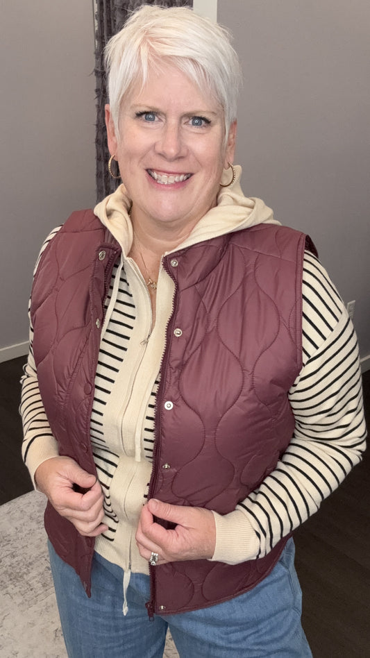 Merlot Moment Quilted Vest